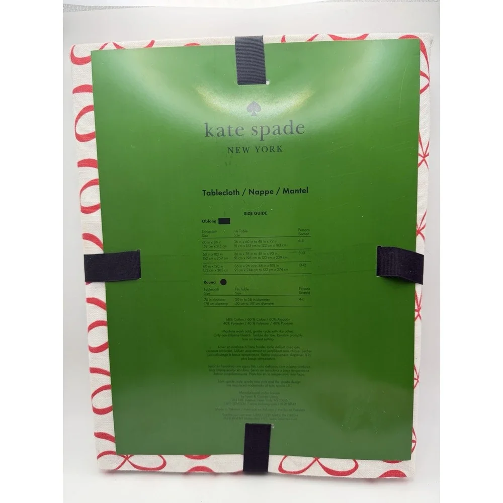 NWT Kate Spade Red Bow Table Cloth‎ (60x84) and Matching Napkin Set